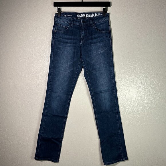 Volcom Denim 1991 Straight Leg Jeans in Mid Blue Wash - Picture 1 of 7